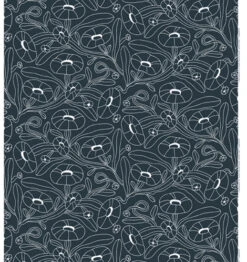 Marimekko Lomapaiva Dark Grey / White Upholstery Fabric