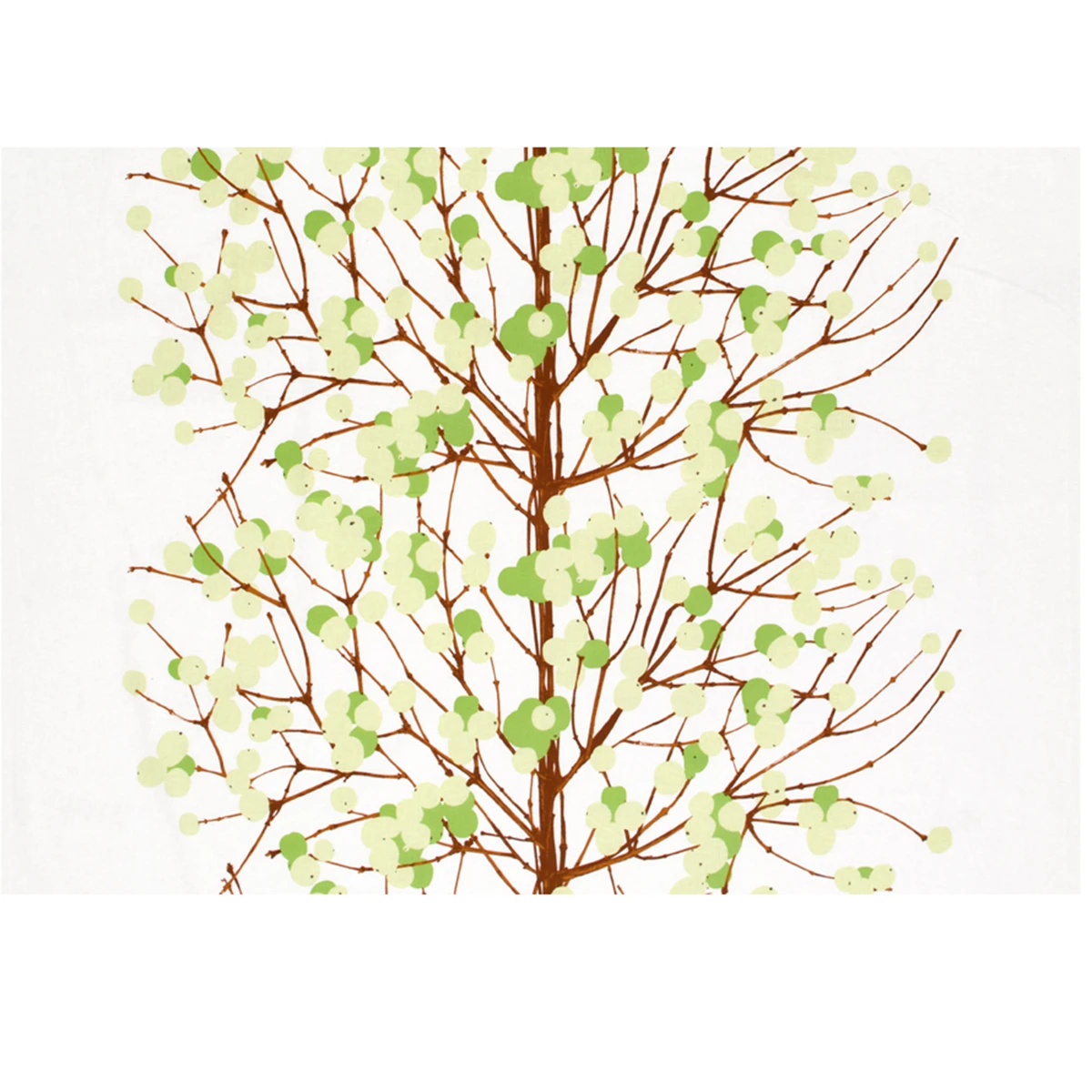 Marimekko Lumimarja Green / White Cotton Sateen Fabric 4 Marimekko Lumimarja Green / White Cotton Sateen Fabric - Image 2