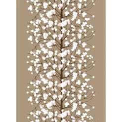 Marimekko Lumimarja Taupe/Blush Sateen Fabric