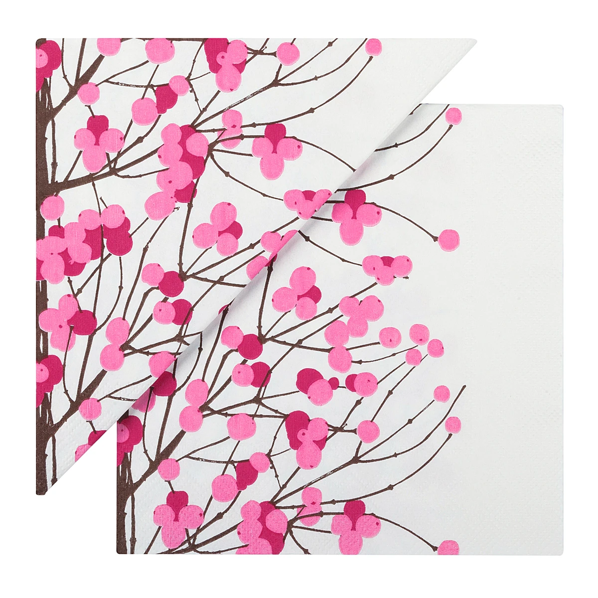 Marimekko Lumimarja White/Pink Lunch Napkins 3 Marimekko Lumimarja White/Pink Lunch Napkins