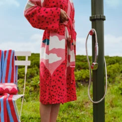 Marimekko Mansikkavuoret Pink / Red Bath Robe