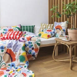 Marimekko Masurkka Red Large Throw Pillow