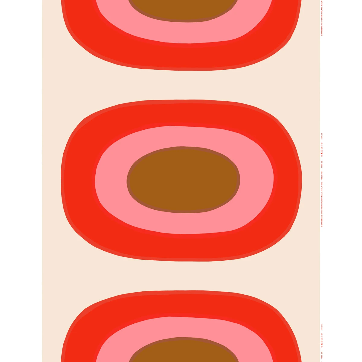 Marimekko Melooni Beige / Red Acrylic-Coated Fabric Repeat 4 Marimekko Melooni Beige / Red Acrylic-Coated Fabric Repeat - Image 2