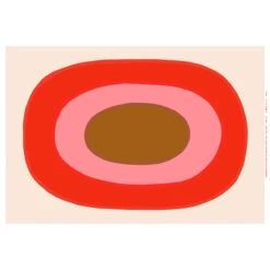 Marimekko Melooni Beige / Red Acrylic-Coated Fabric Repeat