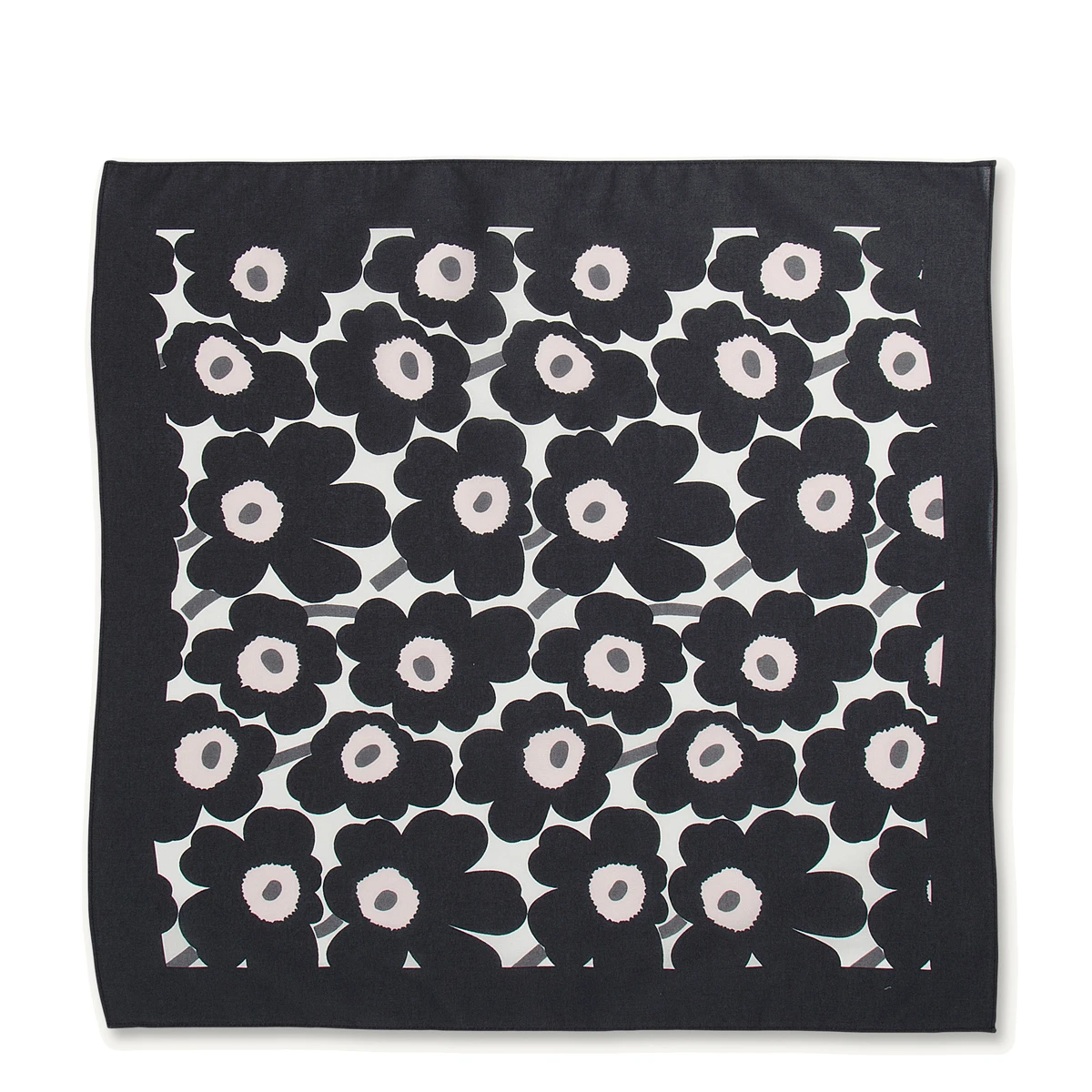 Marimekko Mini Unikko Black / Beige Scarf 4 Marimekko Mini Unikko Black / Beige Scarf - Image 2