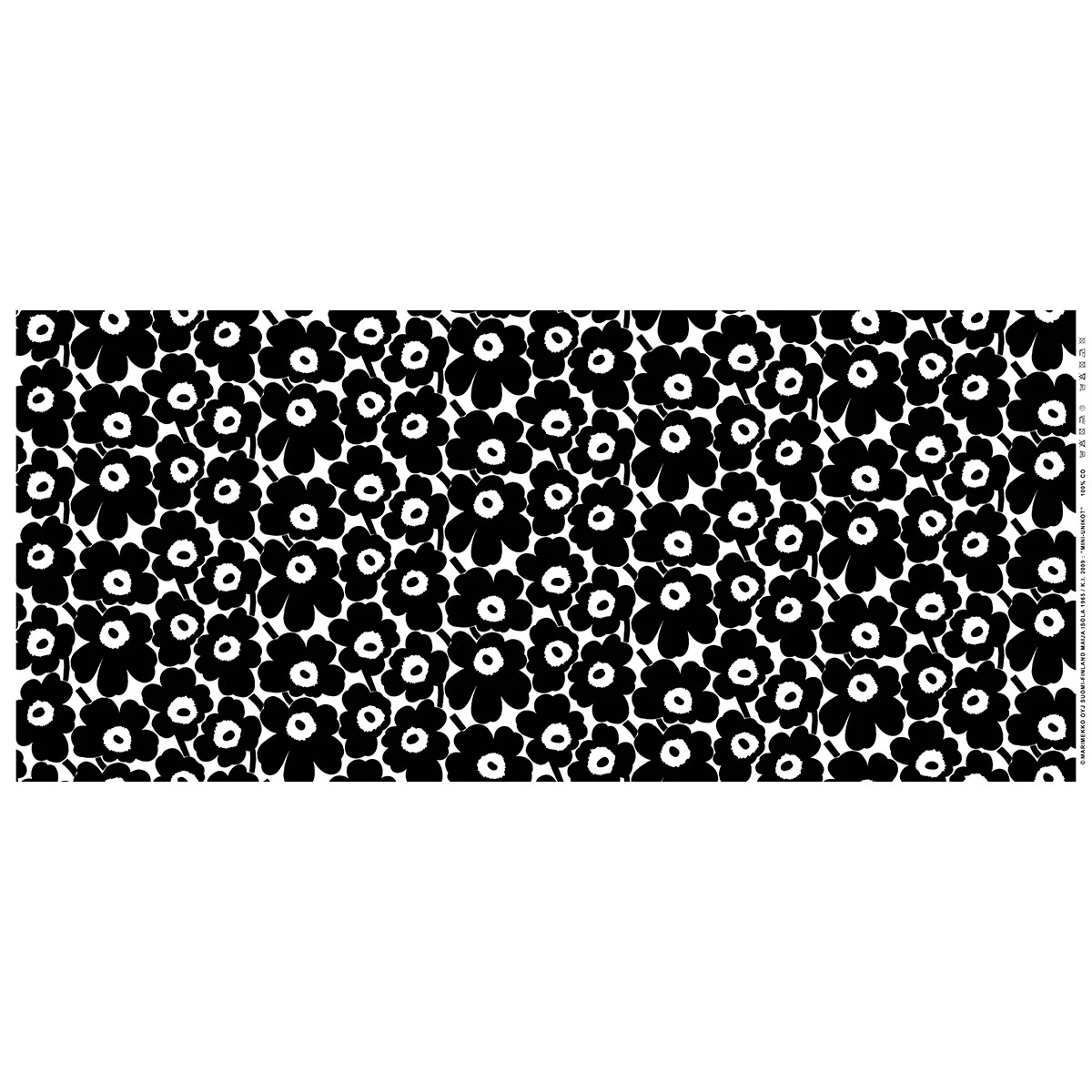 Marimekko Mini-Unikko Black / White Cotton Fabric 5 Marimekko Mini-Unikko Black / White Cotton Fabric - Image 3