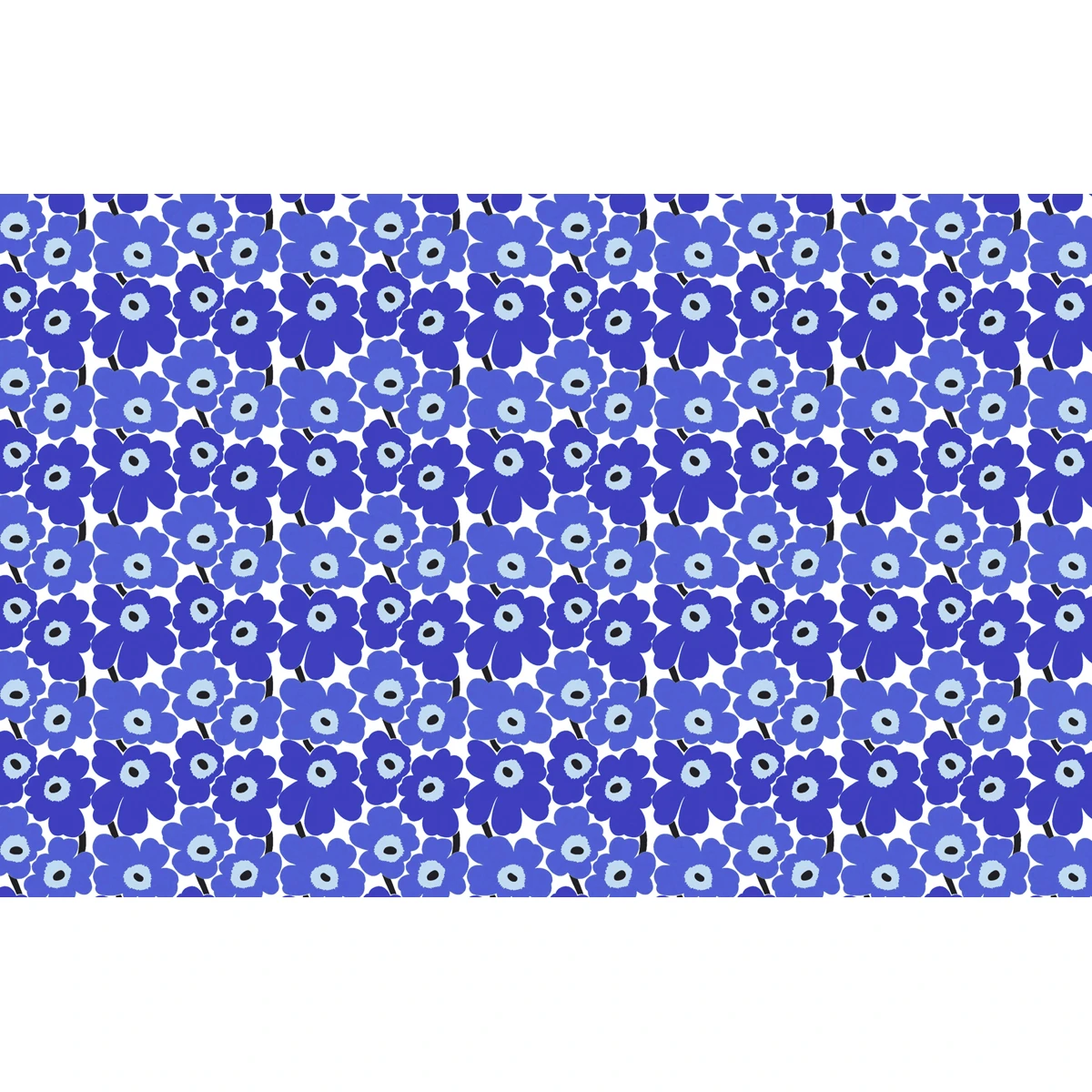 Marimekko Mini-Unikko Blue / White PVC Fabric 3 Marimekko Mini-Unikko Blue / White PVC Fabric