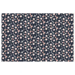 Marimekko Mini-Unikko Dark Grey / Coral Cotton Fabric