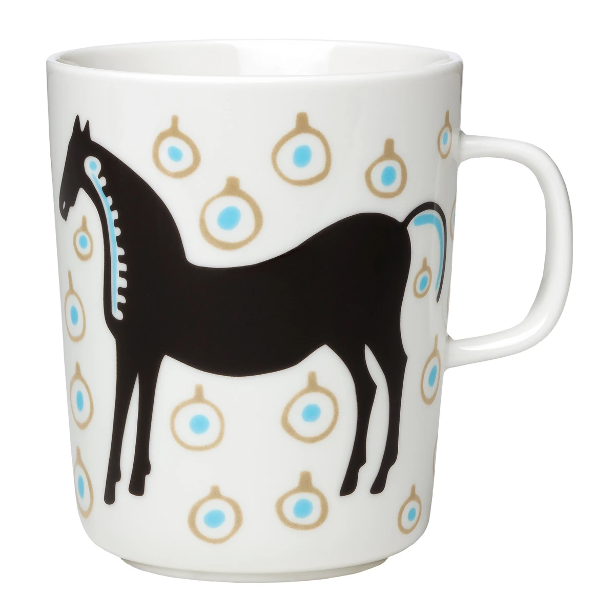 Marimekko Musta Tamma White / Brown / Blue Mug 4 Marimekko Musta Tamma White / Brown / Blue Mug - Image 2
