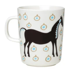 Marimekko Musta Tamma White / Brown / Blue Mug