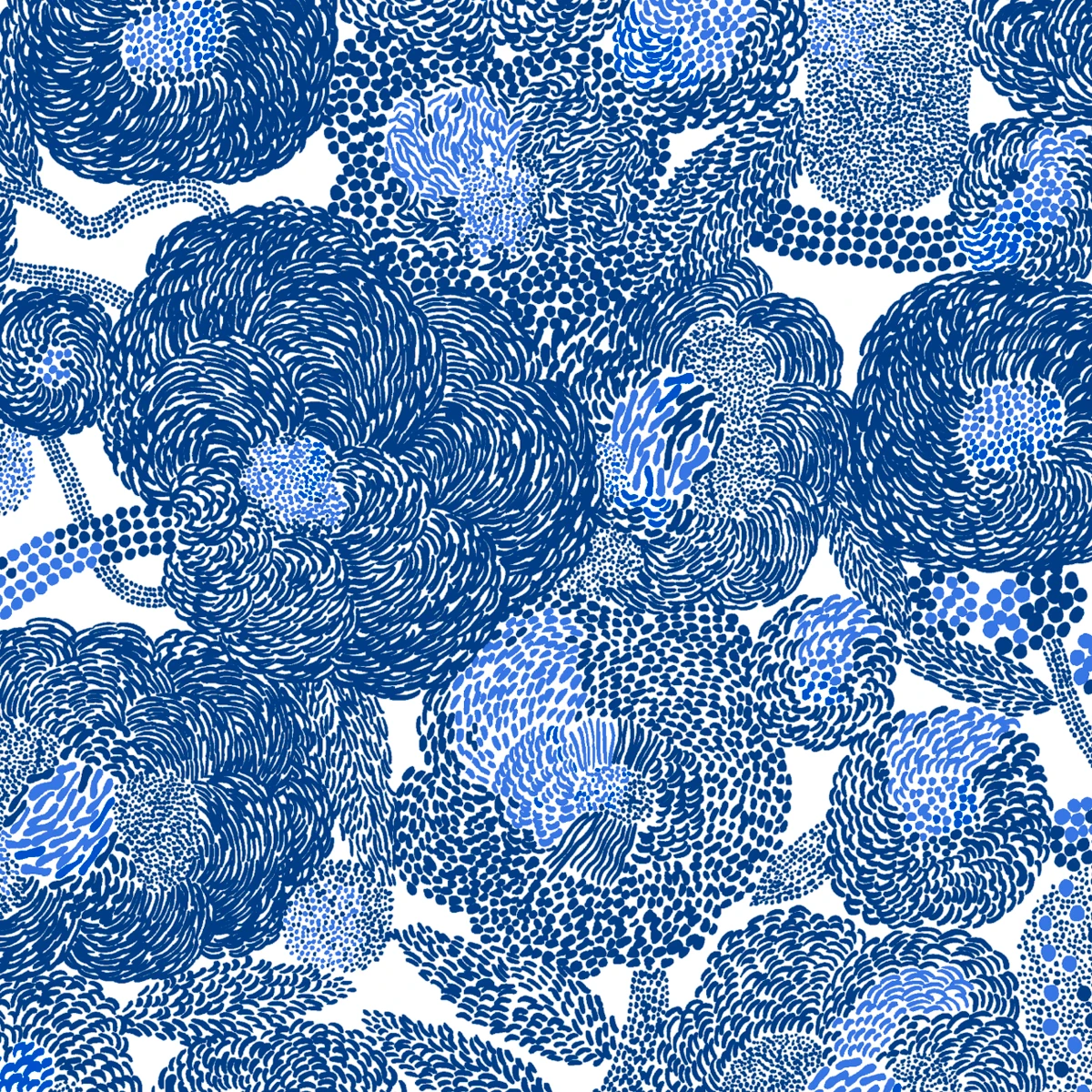 Marimekko Mynsteri Blue Acrylic-coated Cotton Fabric 4 Marimekko Mynsteri Blue Acrylic-coated Cotton Fabric - Image 2