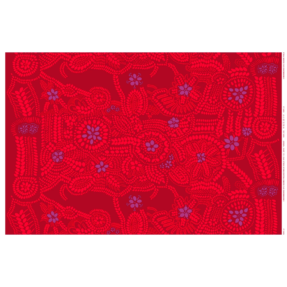 Marimekko Nasia Red / Violet Sateen Fabric 3 Marimekko Nasia Red / Violet Sateen Fabric