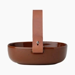 Marimekko Oiva Amber Koppa Serving Dish W/ Leather Handle