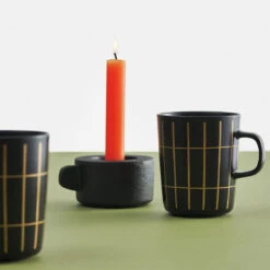 Marimekko Oiva Black Cast Iron Candle Holder