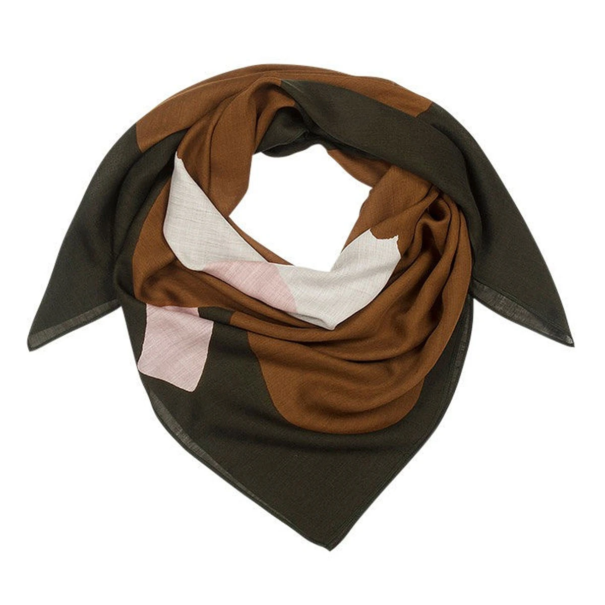 Marimekko Pamba Green / Brown Scarf 3 Marimekko Pamba Green / Brown Scarf