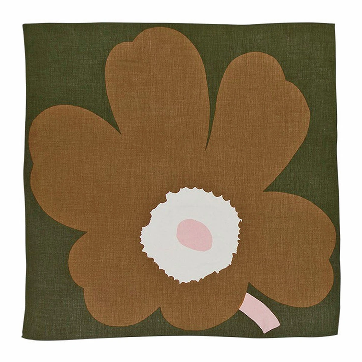 Marimekko Pamba Green / Brown Scarf 4 Marimekko Pamba Green / Brown Scarf - Image 2