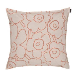 Marimekko Pieni Piirto Unikko Sand / Terracotta Throw Pillow