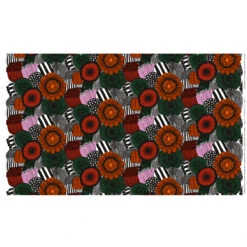 Marimekko Pieni Siirtolapuutarha Orange Acrylic-Coated Cotton Fabric