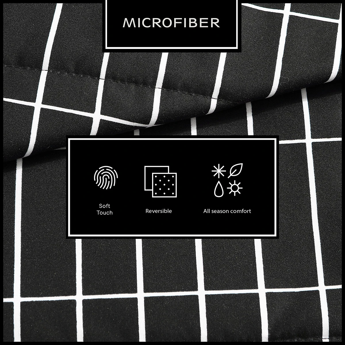 Marimekko Pieni Tiiliskivi Black / White Full / Queen Quilted Blanket 3 Marimekko Pieni Tiiliskivi Black / White Full / Queen Quilted Blanket