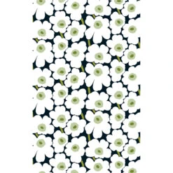 Marimekko Pieni Unikko Black / Green / White PVC Fabric