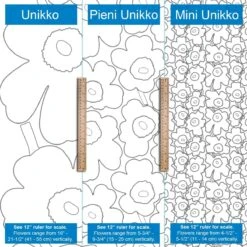 Marimekko Pieni Unikko Black / White Cotton Fabric 7 Marimekko Pieni Unikko Black / White Cotton Fabric -home decoration marimekko pieni unikko black white cotton fabric 45