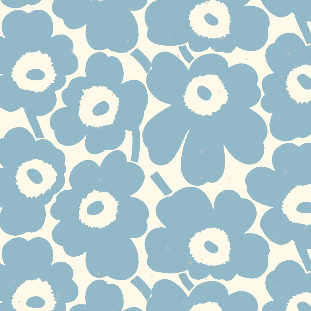 Marimekko Pieni Unikko Light Blue / White Cotton Fabric 4 Marimekko Pieni Unikko Light Blue / White Cotton Fabric - Image 2