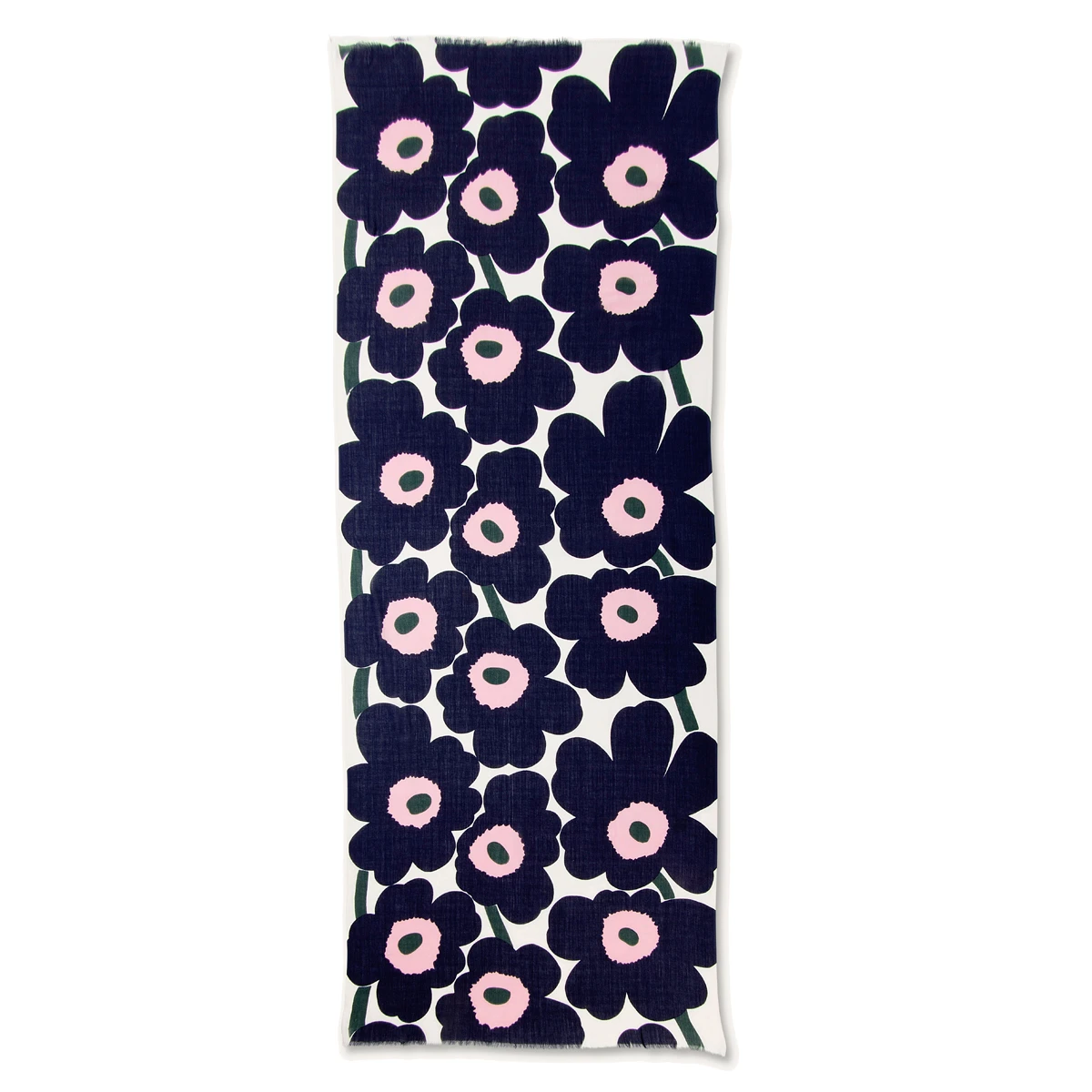 Marimekko Pieni Unikko Navy / Pink / Green Koton Scarf 3 Marimekko Pieni Unikko Navy / Pink / Green Koton Scarf