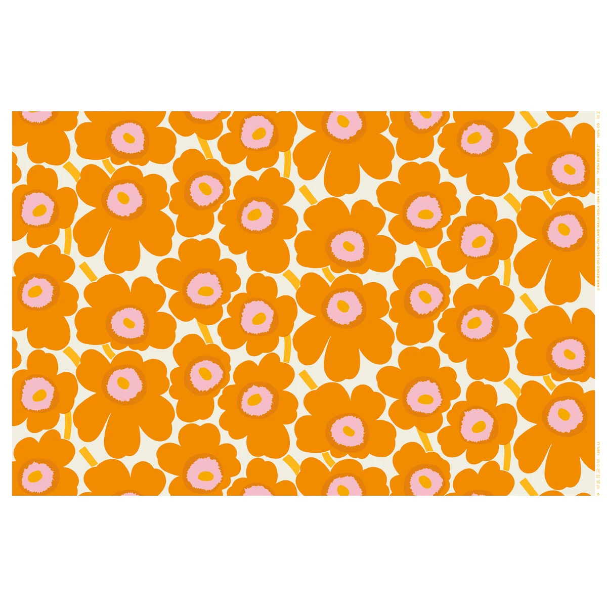 Marimekko Pieni Unikko Orange PVC Fabric 4 Marimekko Pieni Unikko Orange PVC Fabric - Image 2