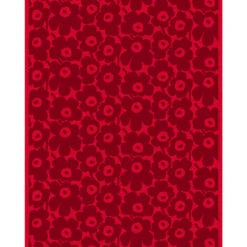 Marimekko Pieni Unikko Red / Maroon Acrylic-coated Cotton Fabric