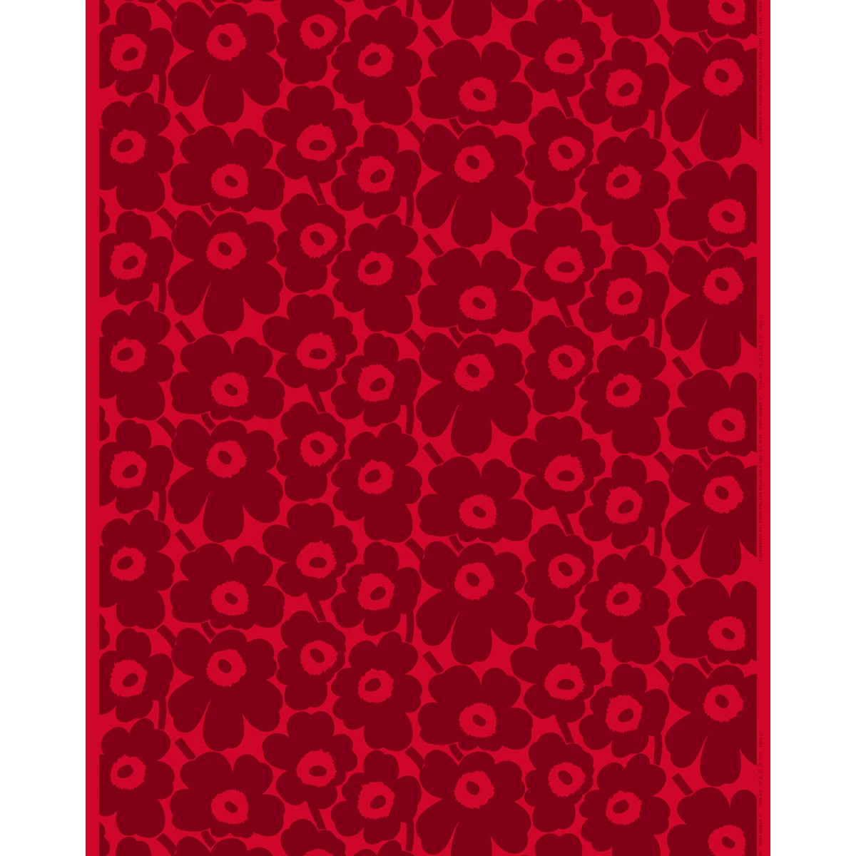 Marimekko Pieni Unikko Red / Maroon Acrylic-coated Cotton Fabric 3 Marimekko Pieni Unikko Red / Maroon Acrylic-coated Cotton Fabric