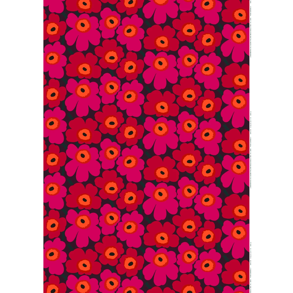 Marimekko Pieni Unikko Plum / Red Fabric 3 Marimekko Pieni Unikko Plum / Red Fabric