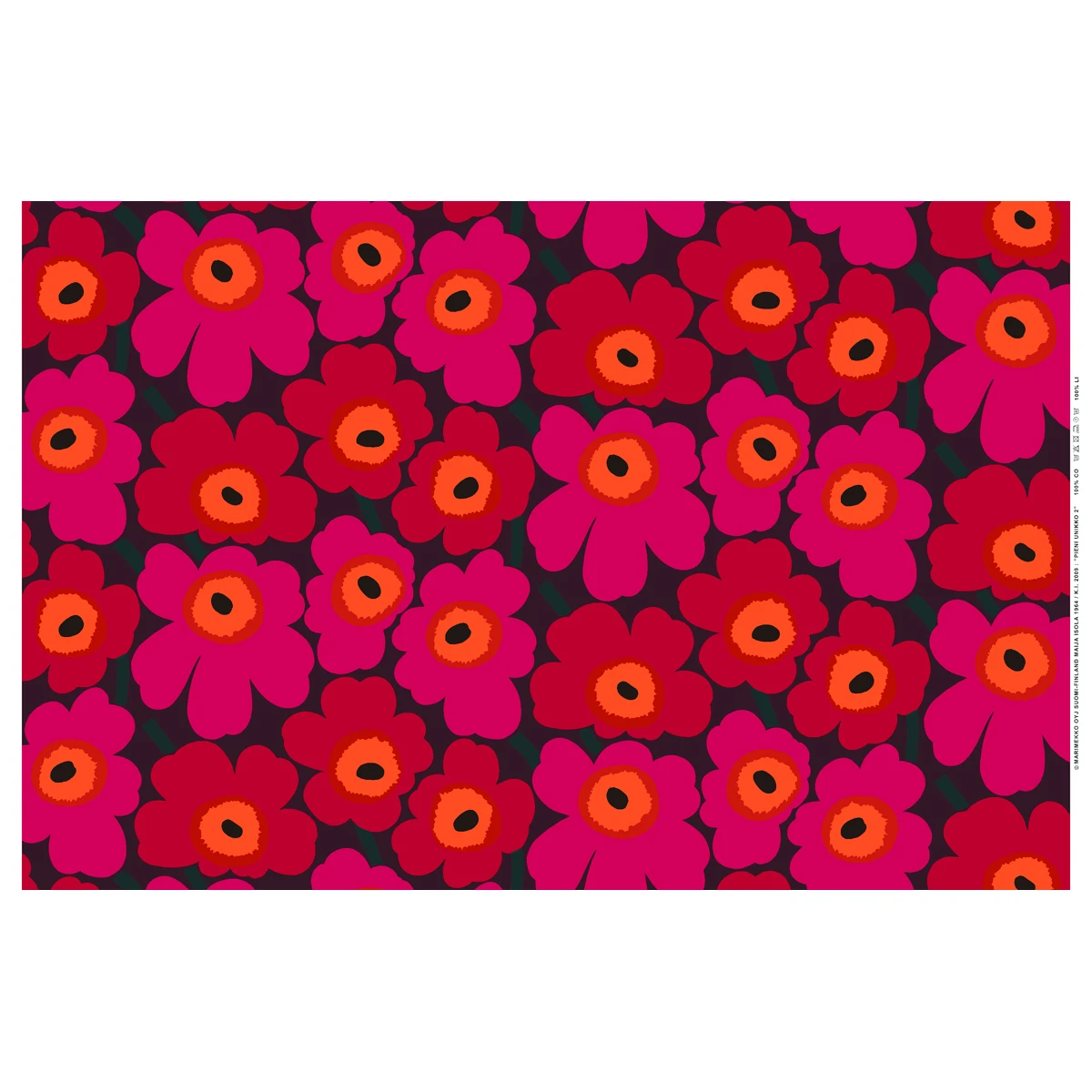 Marimekko Pieni Unikko Plum / Red Fabric 4 Marimekko Pieni Unikko Plum / Red Fabric - Image 2