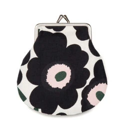 Marimekko Unikko Off-White / Pink / Dark Green Coin Purse