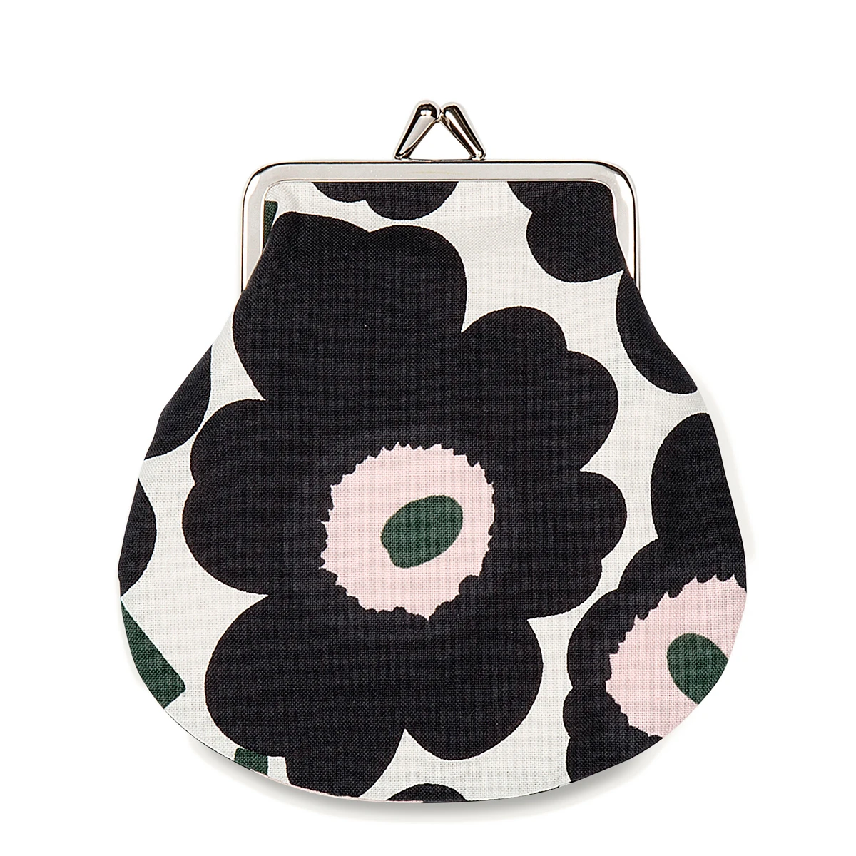 Marimekko Unikko Off-White / Pink / Dark Green Coin Purse 3 Marimekko Unikko Off-White / Pink / Dark Green Coin Purse