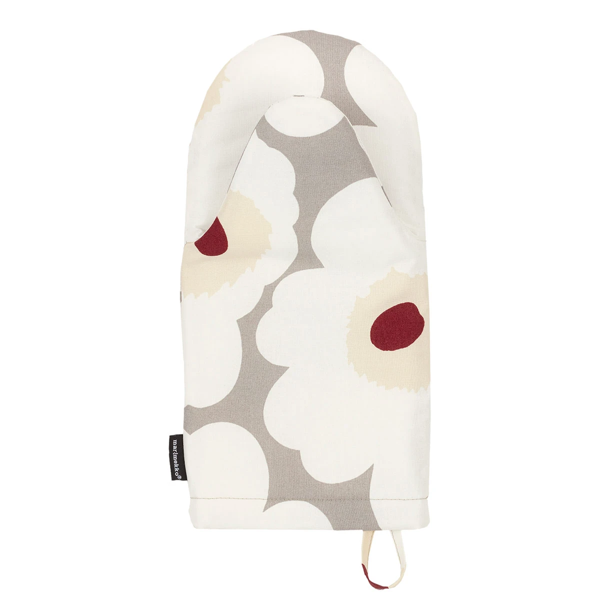 Marimekko Pieni Unikko White / Grey / Red Oven Mitt 4 Marimekko Pieni Unikko White / Grey / Red Oven Mitt - Image 2