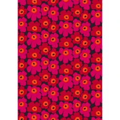 Marimekko Pieni Unikko Red / Plum PVC-Coated Cotton Fabric