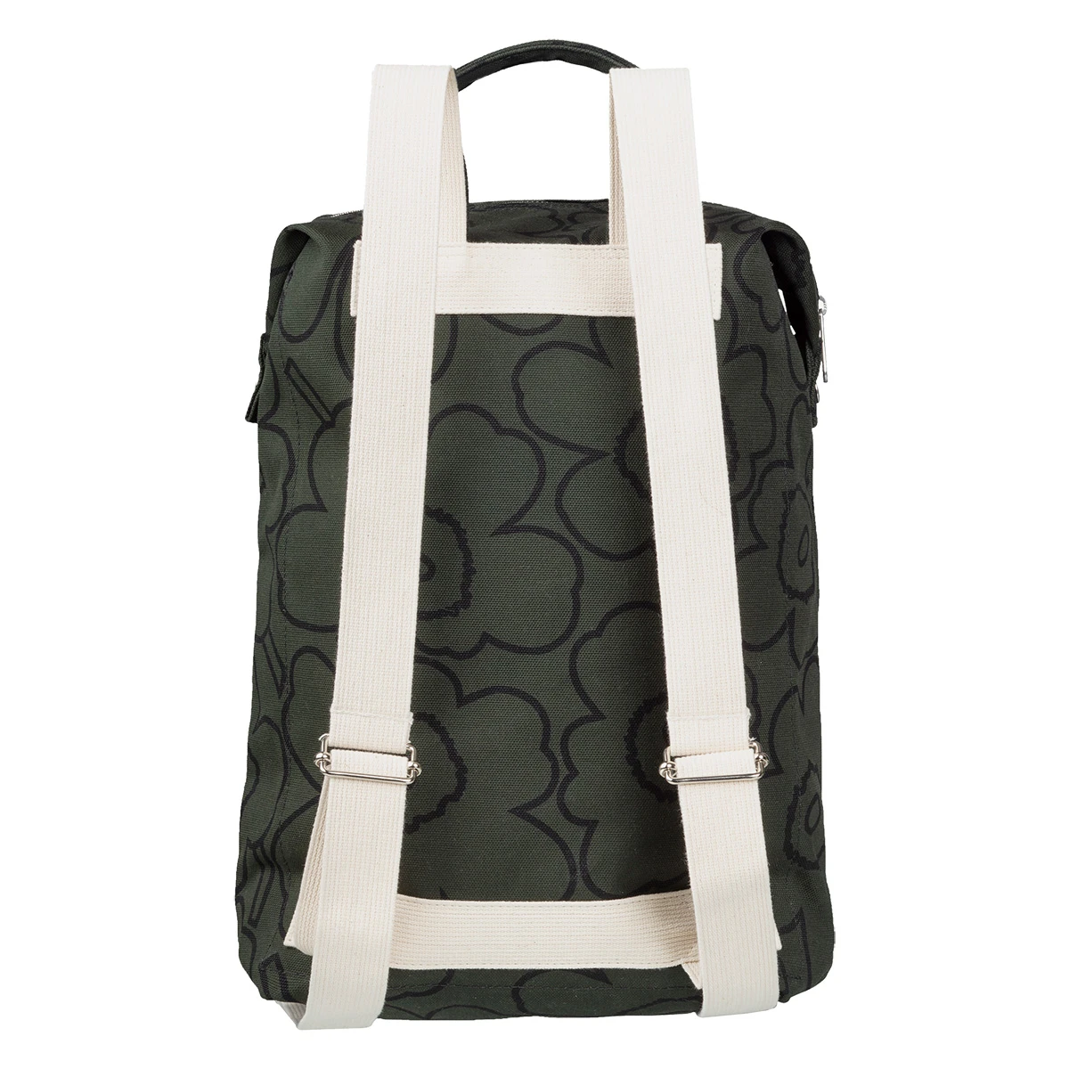 Marimekko Piirto Unikko Dark Green / Black Mono Backpack 3 Marimekko Piirto Unikko Dark Green / Black Mono Backpack