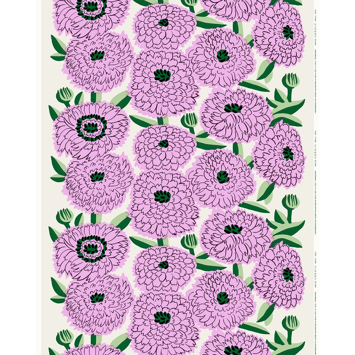 Marimekko Primavera Ecru / Lilac / Green Acrylic-coated Fabric 4 Marimekko Primavera Ecru / Lilac / Green Acrylic-coated Fabric - Image 2
