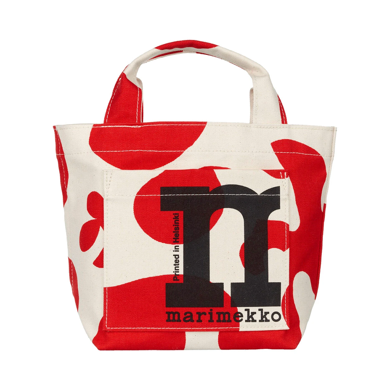 Marimekko Pulloposti Cotton / Red Mini Tote Bag 3 Marimekko Pulloposti Cotton / Red Mini Tote Bag