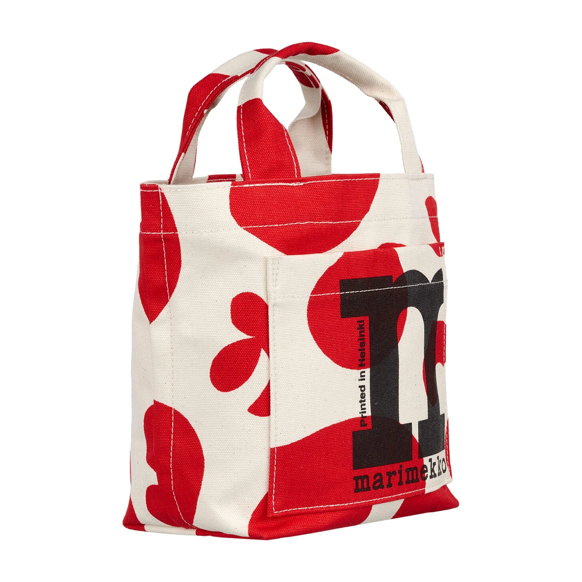 Marimekko Pulloposti Cotton / Red Mini Tote Bag 4 Marimekko Pulloposti Cotton / Red Mini Tote Bag - Image 2