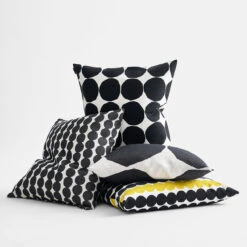 Marimekko Rasymatto Black / White Large Throw Pillow