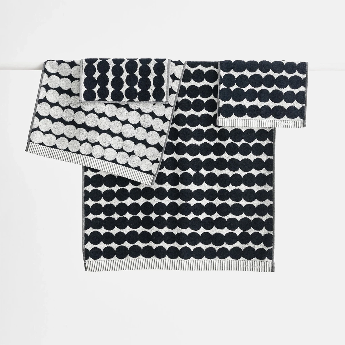 Marimekko Rasymatto Black / White Washcloth 3 Marimekko Rasymatto Black / White Washcloth