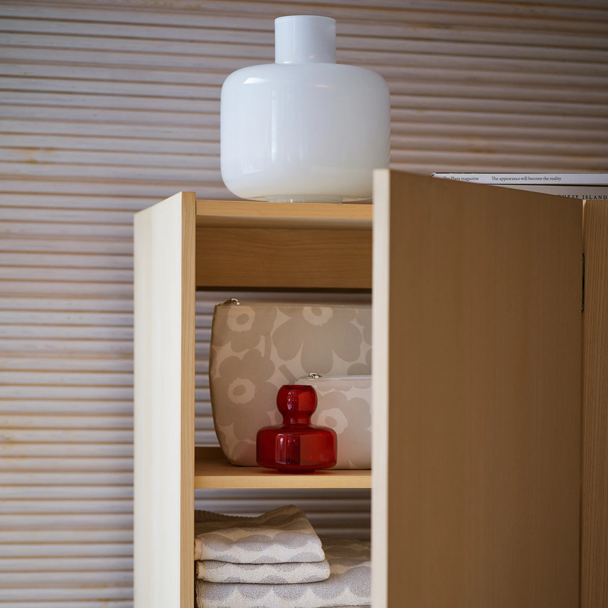 Marimekko Red Glass Flower Vase 6 Marimekko Red Glass Flower Vase - Image 4