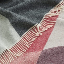 Marimekko Sambara Red / Brown / Off White Wool Blanket