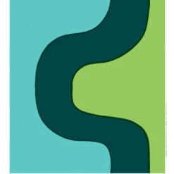 Marimekko Seireeni Blue/Lime Fabric Repeat