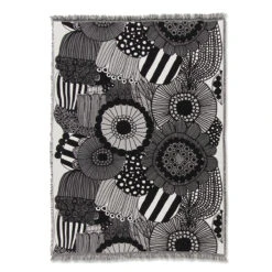 Marimekko Siirtolapuutarha Ecru / Black Blanket -home decoration marimekko siirtolapuutarha ecru black blanket 76