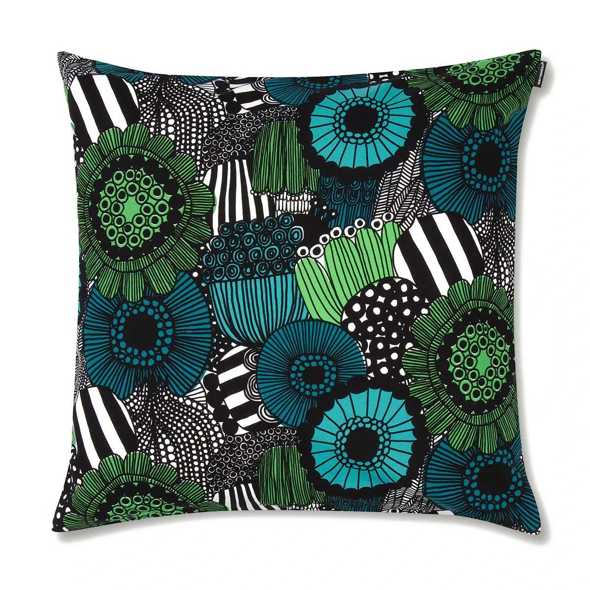 Marimekko Pieni Siirtolapuutarha Green / Turquoise Large Throw Pillow 3 Marimekko Pieni Siirtolapuutarha Green / Turquoise Large Throw Pillow