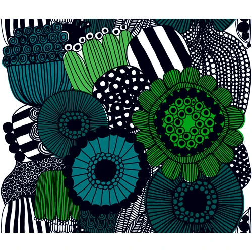 Marimekko Siirtolapuutarha Turquoise/Green PVC Fabric Repeat 4 Marimekko Siirtolapuutarha Turquoise/Green PVC Fabric Repeat - Image 2