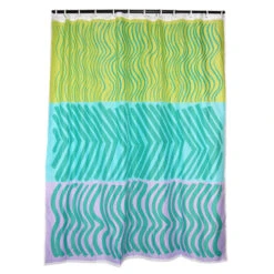 Marimekko Silkkikuikka Turquoise Long Polyester Shower Curtain