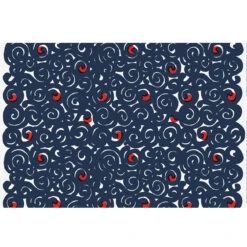Marimekko Sonaatti White / Navy / Orange PVC-Coated Cotton Fabric -home decoration marimekko sonaatti white navy orange pvc coated cotton fabric 73